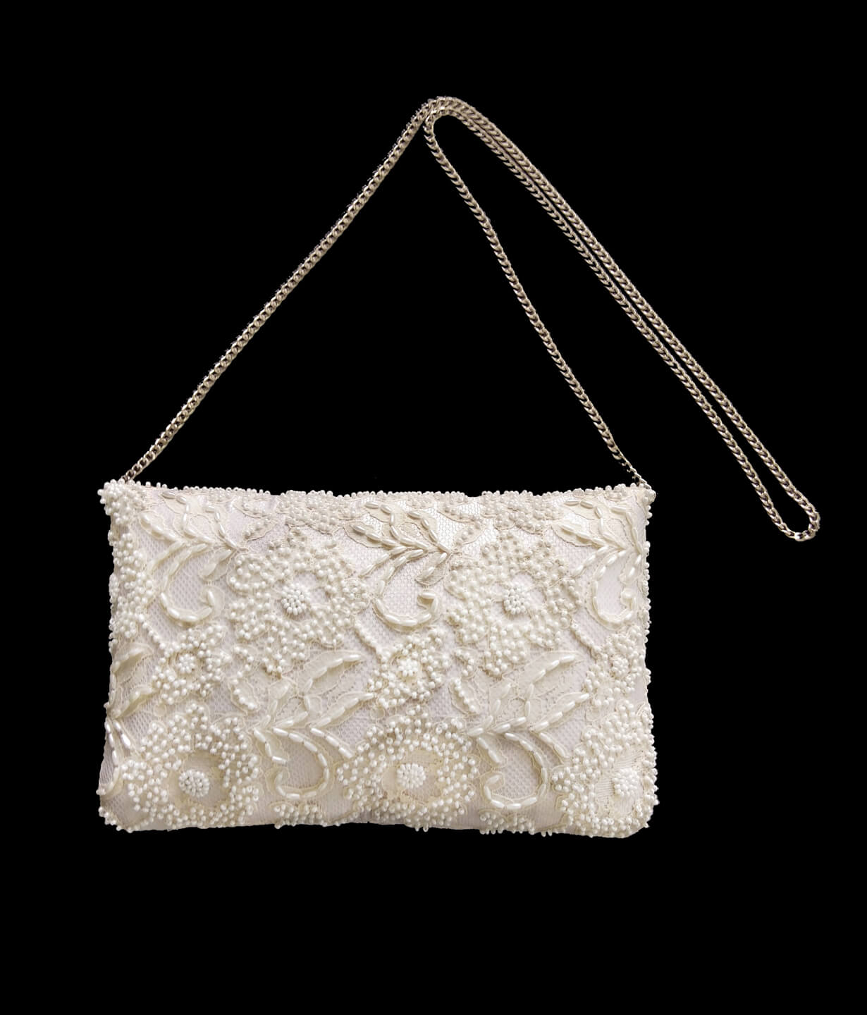 White Flap Clutch Purse Shoulder Quilted Bag with Chain | Baginning